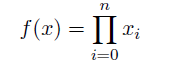 f(x) = \prod_{i=0}^n x_i